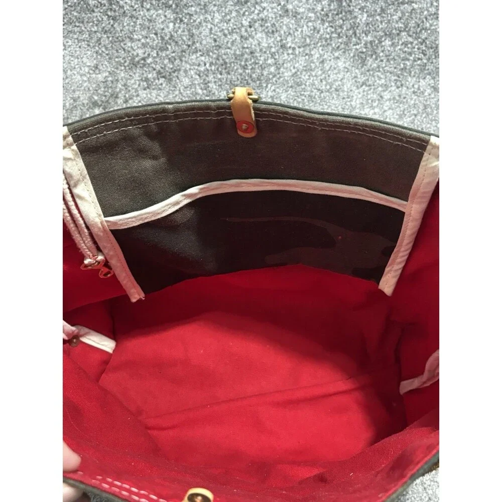 Meanwhile Back On The Farm Camo Canvas & Leather Convertible Tote Satchel Anthro